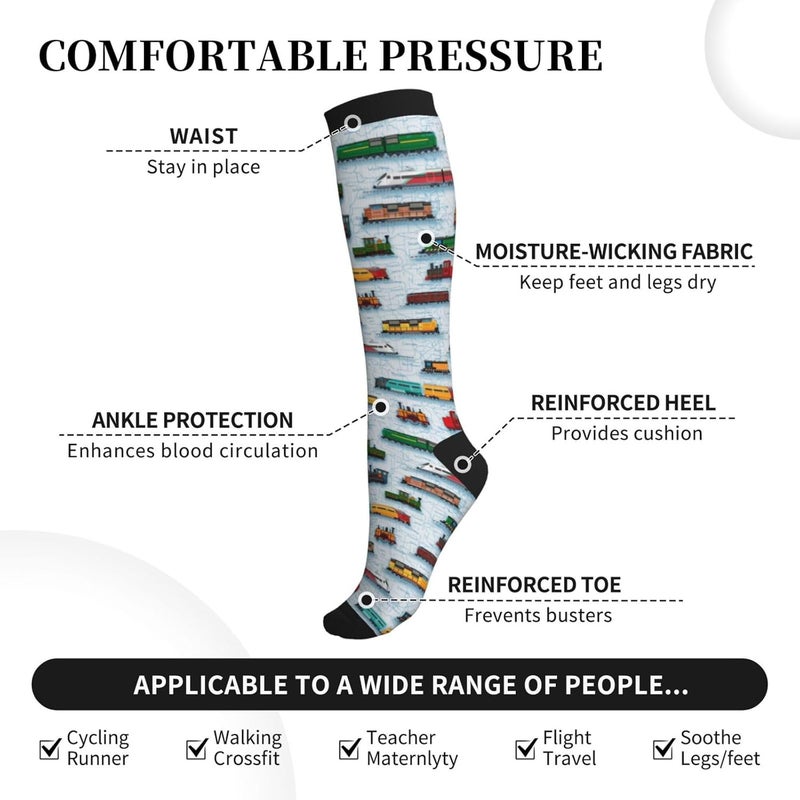 bassyil Compression Socks for Women & Men Circulation 15-20 mmHg Knee High Best Support for Nurses Travel Running Athletic - Image 2